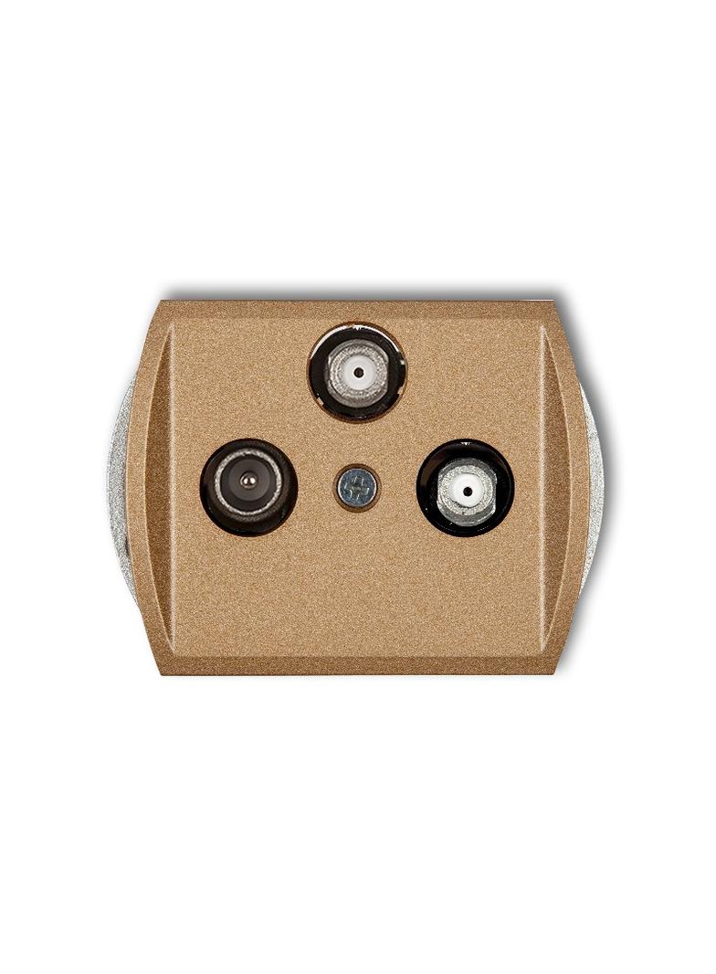 TREND Mechanizm gniazda abonenckiego 2 wyjścia SAT + TV złoty metalik