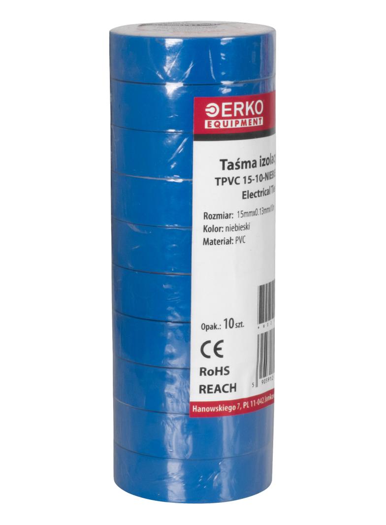 Taśma izolacyjna 15/10 NIEBIESKA. TPVC_15-10-NIEBIESKA/1 ERKO