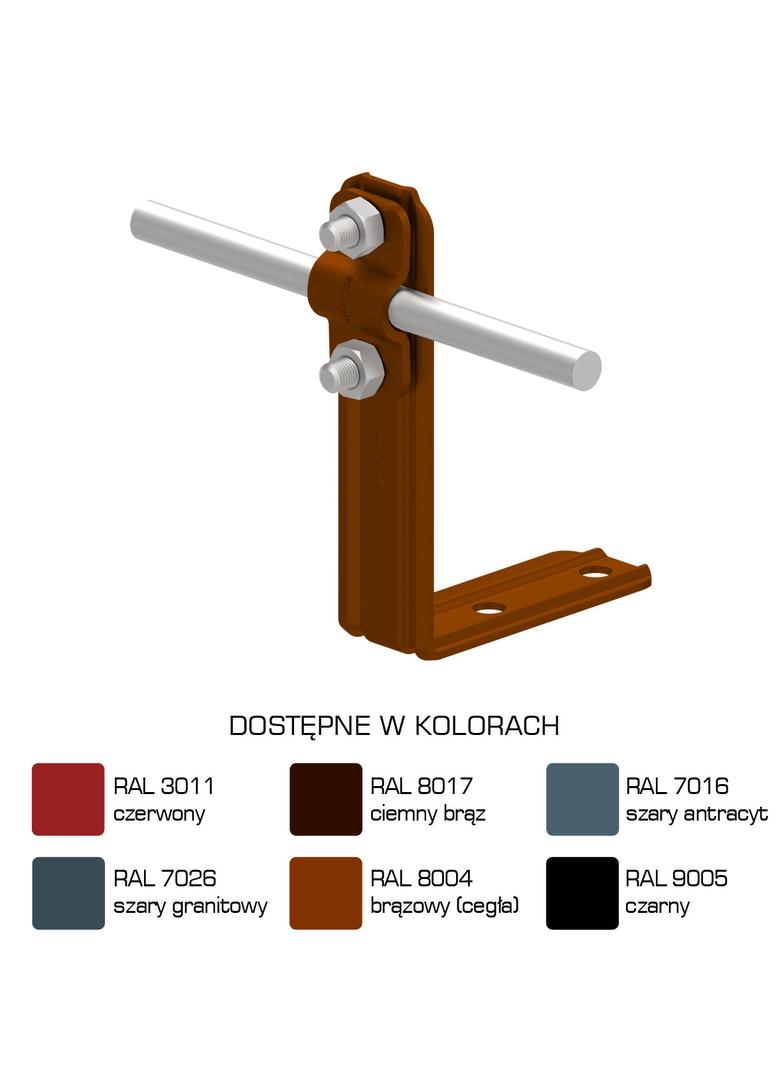 AN-10R/LA/-N Uchwyt kątowy prosty H=10cm Z-śruba /LA/