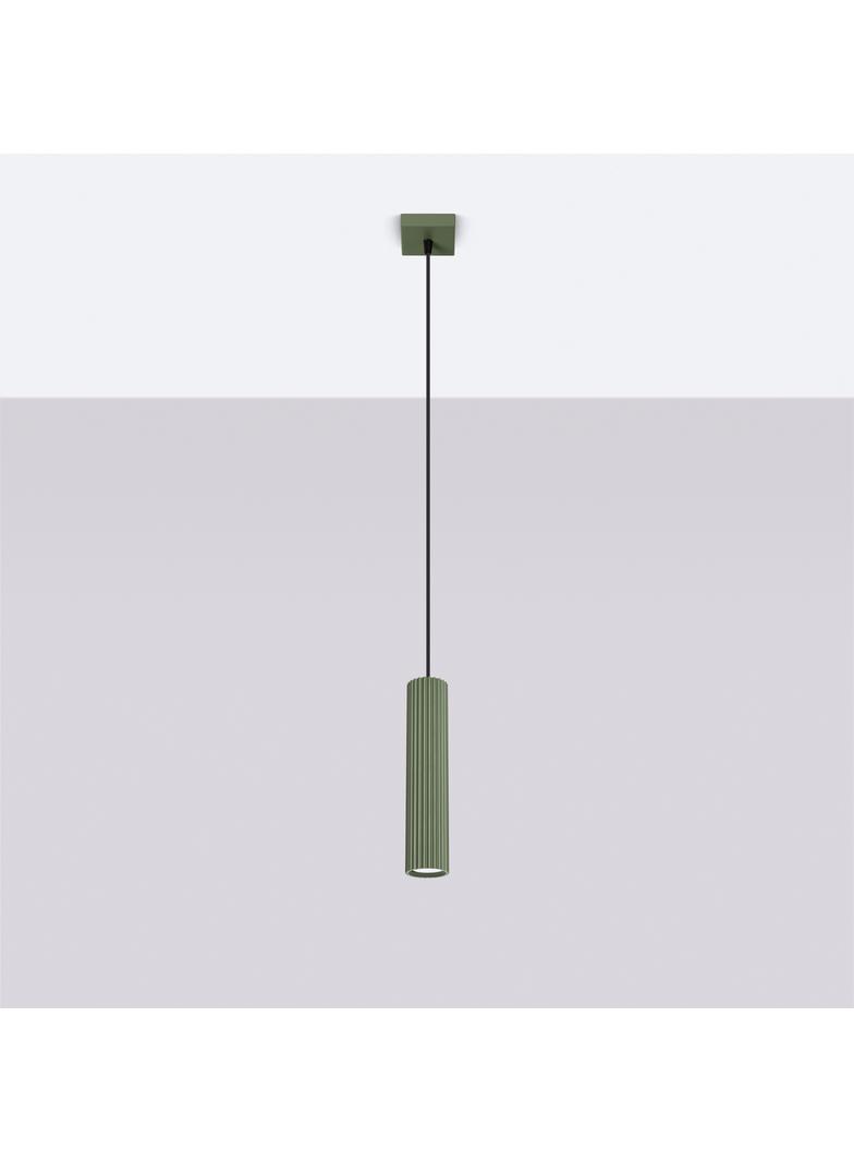 Sollux Lampa wisząca KARBON 1 zielony oliwkowy SL.1611