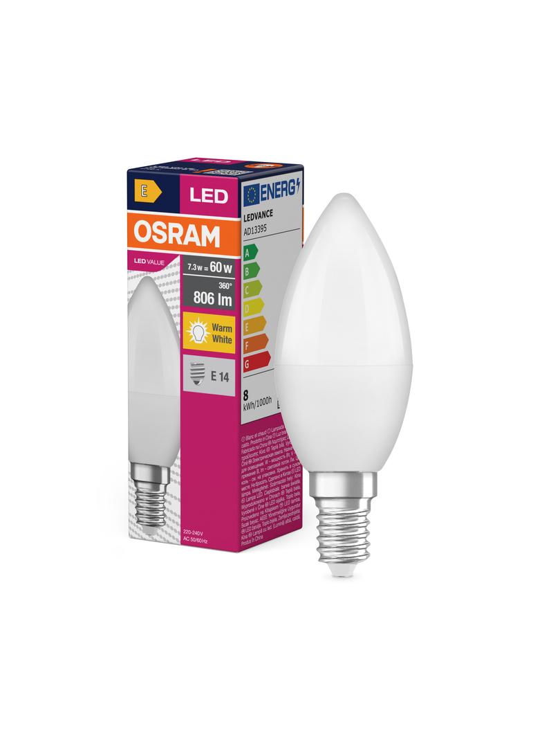 Lampa LED VALUE Classic B60 non-dim plastik 7W 827 E14