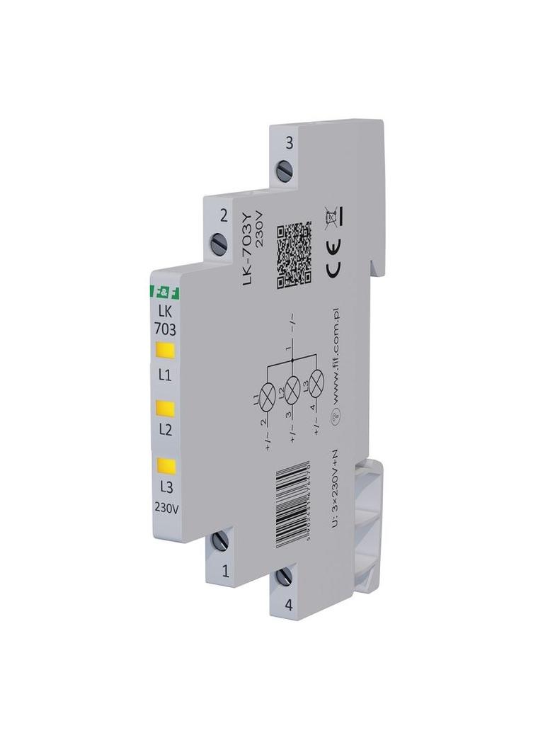Lampka kontrolna zasilania 1/3S 3xLED żółta LK-703Y F&F