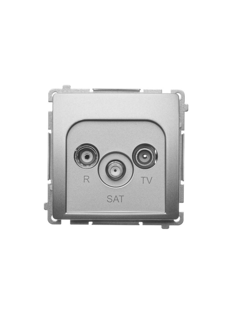 Simon Basic Gniazdo antenowe R-TV-SAT przelotowe 1x wejście: 5 MHz–24 GHz satynowy BMZAR-SAT10/P.01/29 KONTAKT