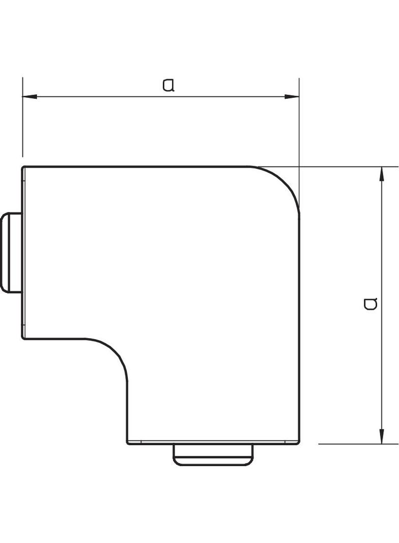 WDK/HF 25025, POKRYWA NAROŻA PŁASKIEGO 25X25MM