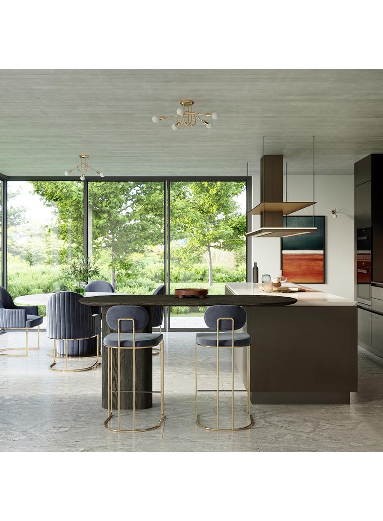 Żyrandol LOOP 5 złoty połysk