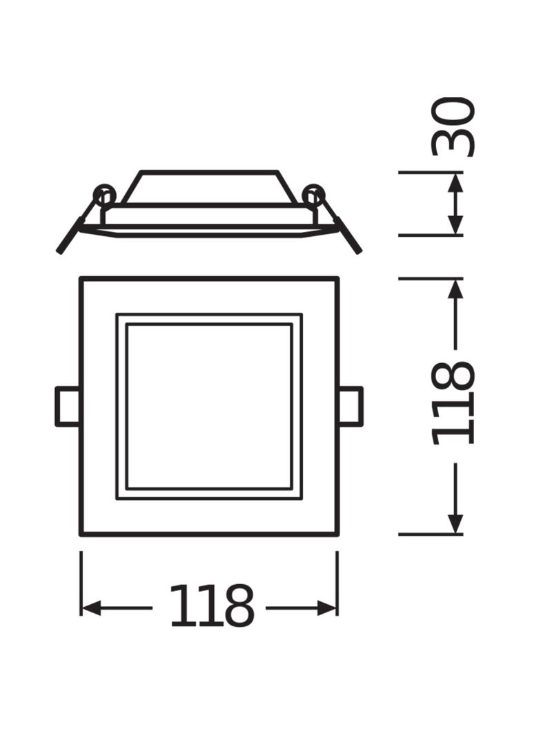 Panel LED Podtynkowy wpuszczany 6W 3000K DOWNLIGHT Slim SQ105 kwadrat 4058075079212 LEDVANCE