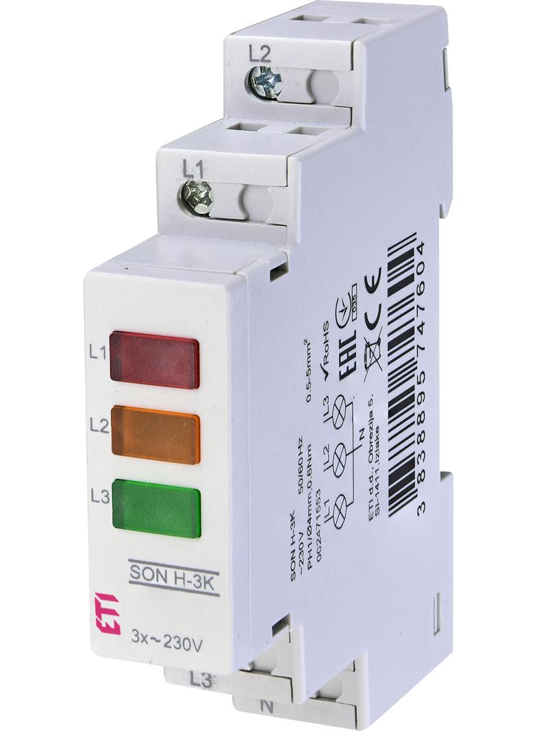 Sygnalizator obecności napięcia (3 kolory LED) SON H-3K 002471553 ETI