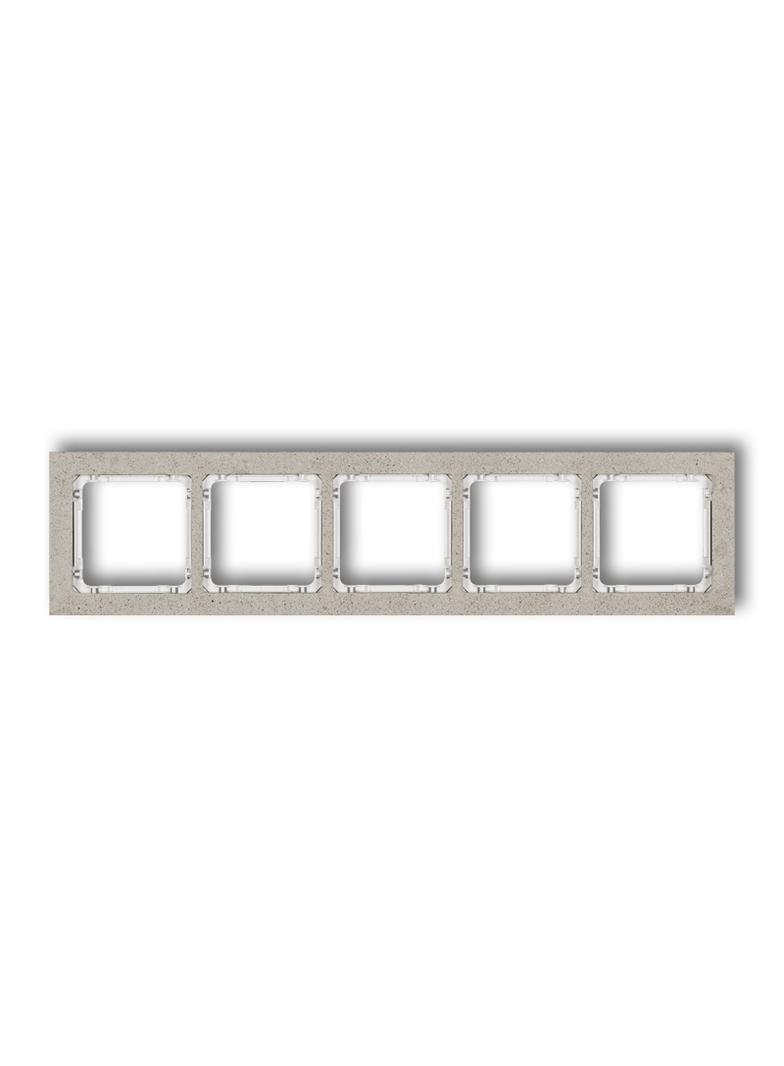"DECO Ramka pięciokrotna - beton (ramka: jasnoszara