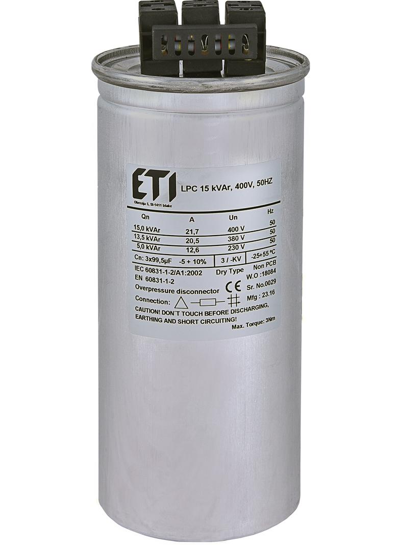 Kondensator LPC 15 kVAr, 400V, 50Hz 004656752 ETI