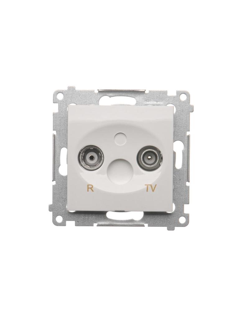 Simon 54 Gniazdo antenowe R-TV przelotowe tłumienie TV i R 10 dB biały