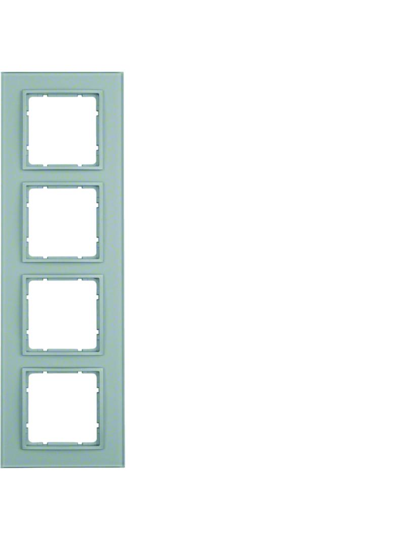 BERKER B.7 Ramka poczwórna szkło aluminium/alu mat lakierowana 10146414 HAGER