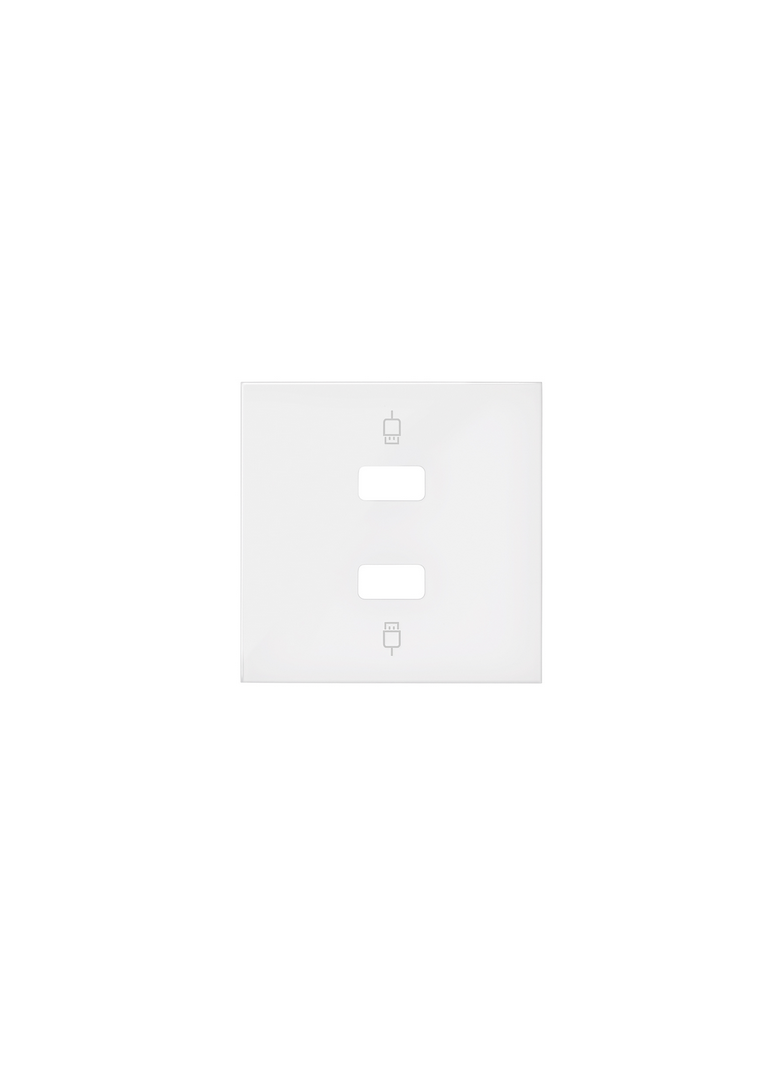 Simon 100 Pokrywa do gniazda USB podwójnego biały mat