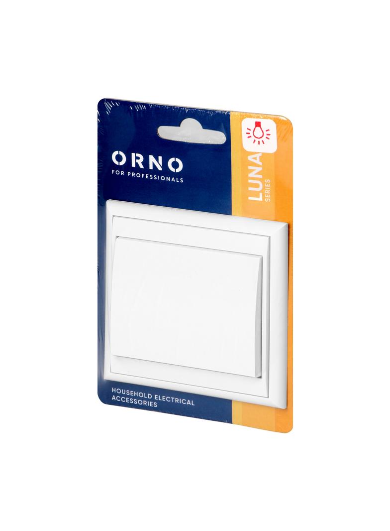 Łącznik jednobiegunowy podtynkowy z podświeleniem Luna, 10A, 250V, WP-1L/S, biały OR-OE-7600/P/W ORNO