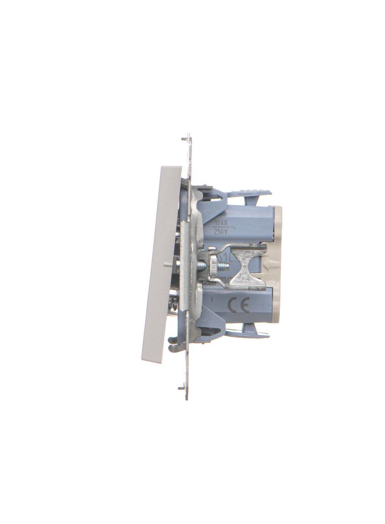 Simon 55 Przycisk zwierny /światło/ z podświetleniem LED szybkozłączka Jasnoszary mat