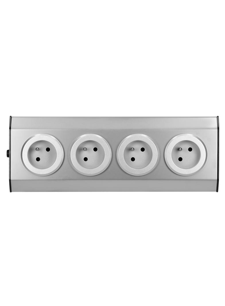 Gniazda meblowe, kuchenne montowane na rzepy 4x2P+Z INOX, FS-1 ORNO