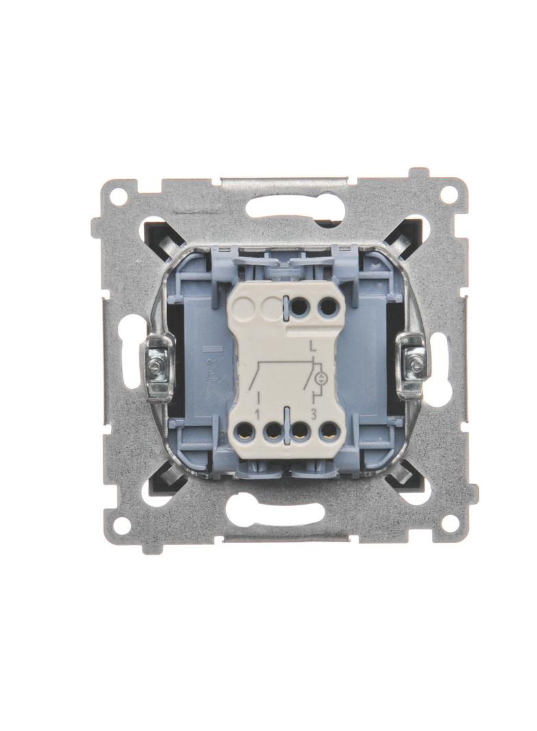 Simon 54 Łącznik świecznikowy z podświetleniem LED i do wersji IP44 10A 250V szybkozłączka antracyt *Posiada wkładkę DU1W DW5BL.01/48 KONTAKT