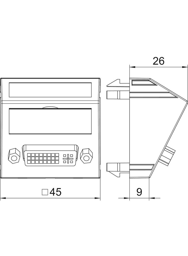 MTS-DVI F SWGR1, Wspornik multimedia DVI z kbl., gn.-gn.