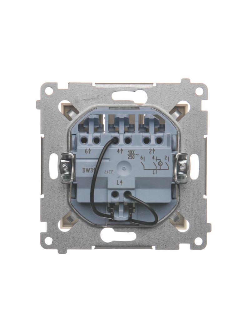 Simon 54 Łącznik potrójny z podświetleniem LED 10A 250V szybkozłączka kremowy DW31L.01/41 KONTAKT