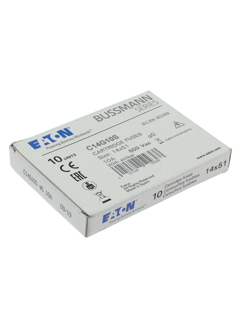 C14G10S Wkładka cylindryczna z wybijakiem 14x51 10A GG 690V AC C14G10S EATON