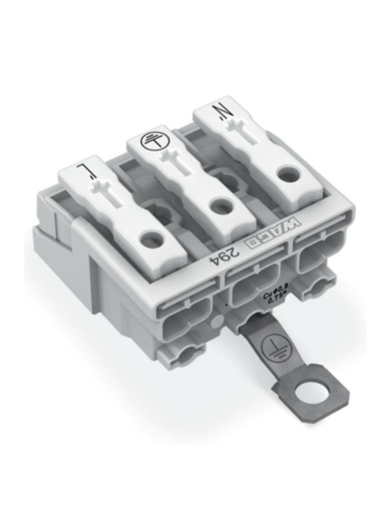 złączka zasilająca 3-biegunowa bez stopek ze stykiem PE