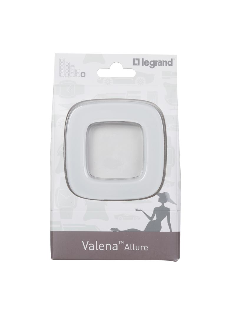 Valena Allure Ramka Pojedyncza Białe Szkło 755541 LEGRAND