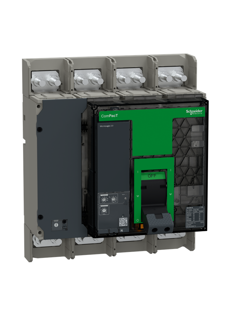 Wyłącznik, ComPacT NS1600N, 50kA przy 415VAC, 4P, stacjonarny, sterowanie ręczne, MicroLogic 2.0, 16