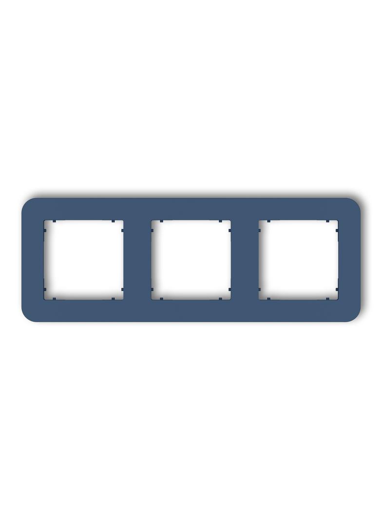 MINI Ramka potrójna zaokrąglona z tworzywa navy blue 64MRTZ-3 KARLIK