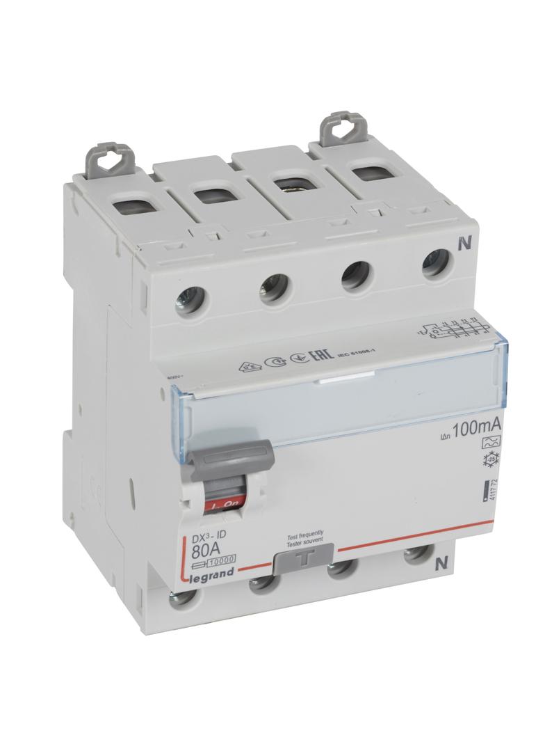 WYŁĄCZNIK RÓŻNICOWOPRĄDOWY P 304 4P 80A 100MA TYP A SERII DX3, Legrand