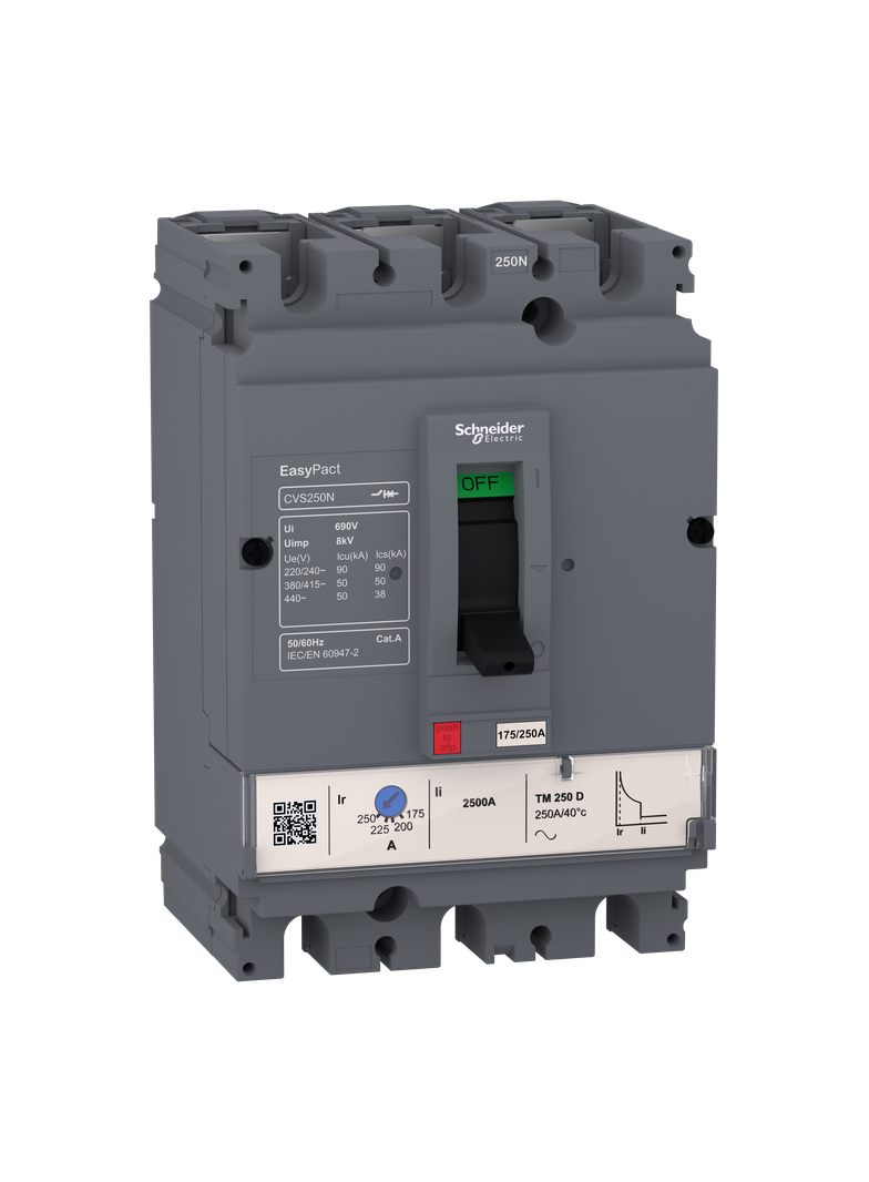 Wyłącznik mocy 3P 100A Compact CVS EasyPact 50kA wyzwalacz TMD100A 3D LV510477 Schneider
