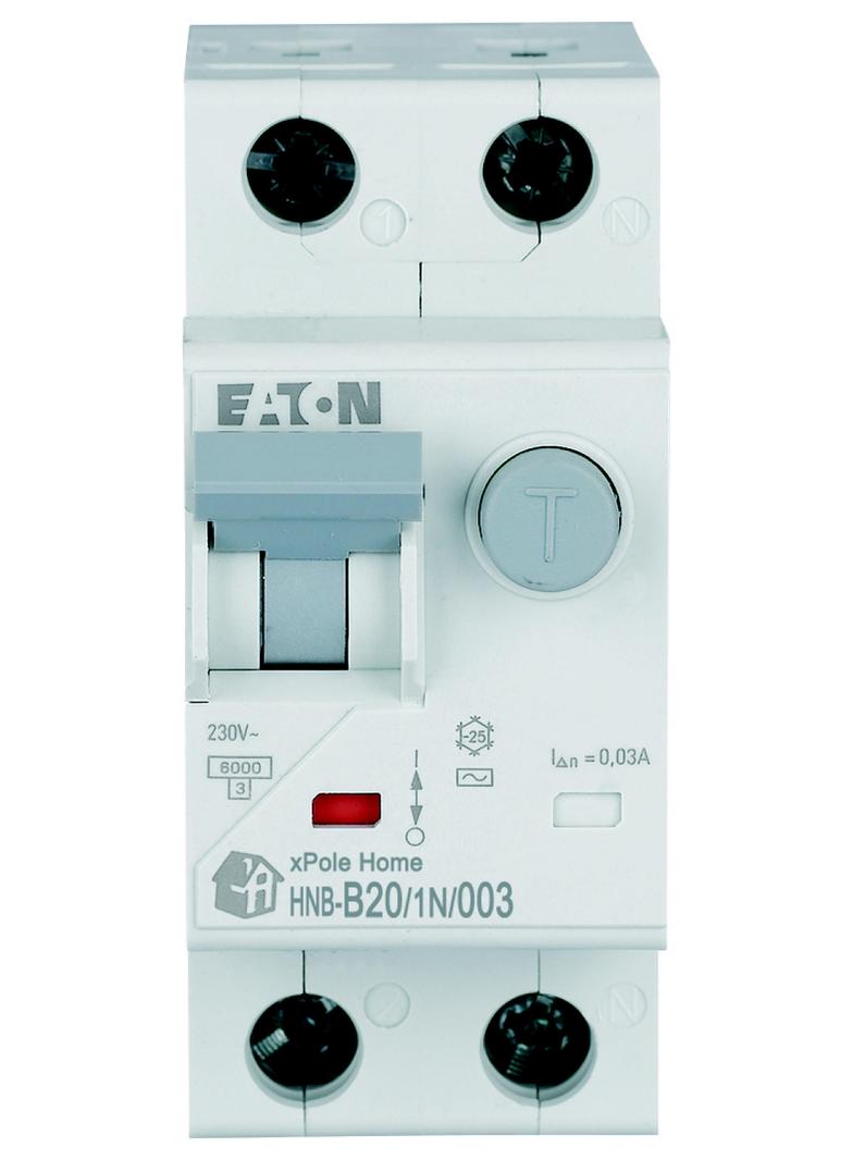 HNB-B20/1N/003 Wyłącznik różnicowonadprądowy 6kA B20A 1P+N 30mA typ AC 195122 EATON