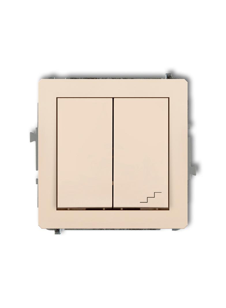 DECO Mechanizm łącznika jednobiegunowego ze schodowym (wspólne zasilanie) beżowy