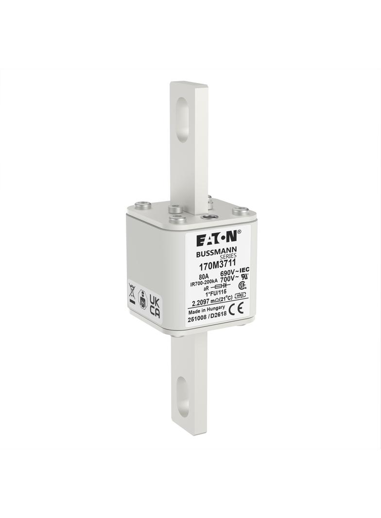 FUSE 80A 690V 1*FU/115 AR UC Wkładka szybka 80A AC 690V rozmiar 1 45x45x148 mm aR I 170M3711 EATON