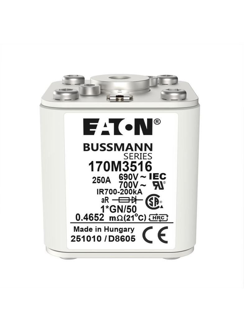 FUSE 250A 690V 1*GN/50 AR UC Wkładka szybka 250A AC 690V rozmiar 1 45x59x51 mm aR I 170M3516 EATON