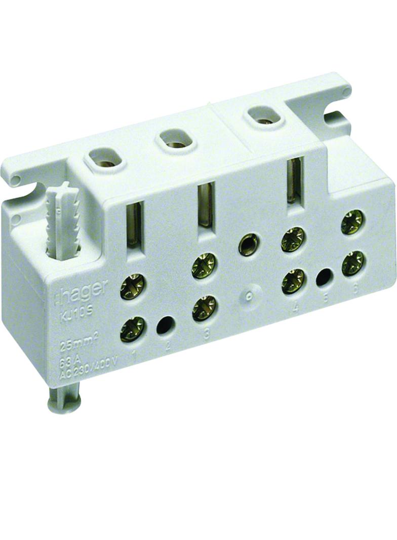 Listwa zaciskowa licznikowa 63A 1+N KJ10S HAGER