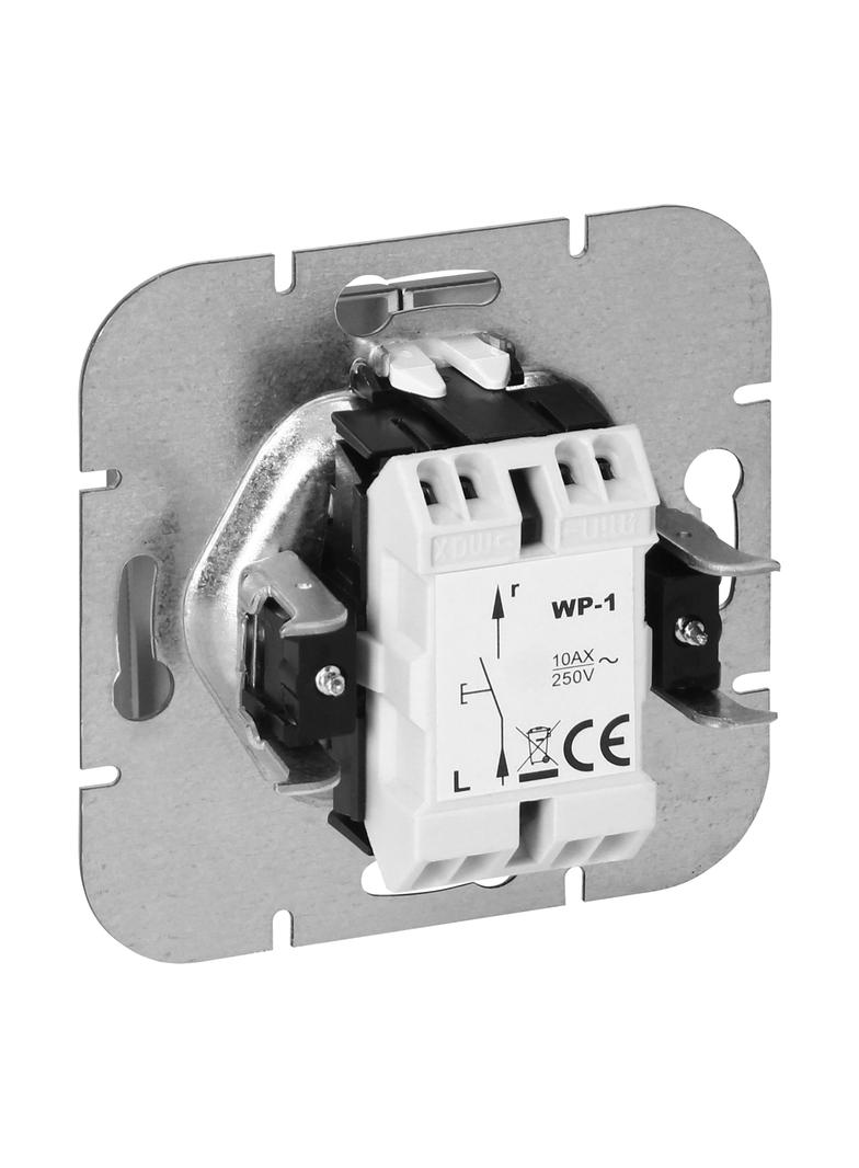 Łącznik podtynkowy jednobiegunowy Pearl, 10A, 250V, WP-1P, biały OR-OE-7700/W ORNO