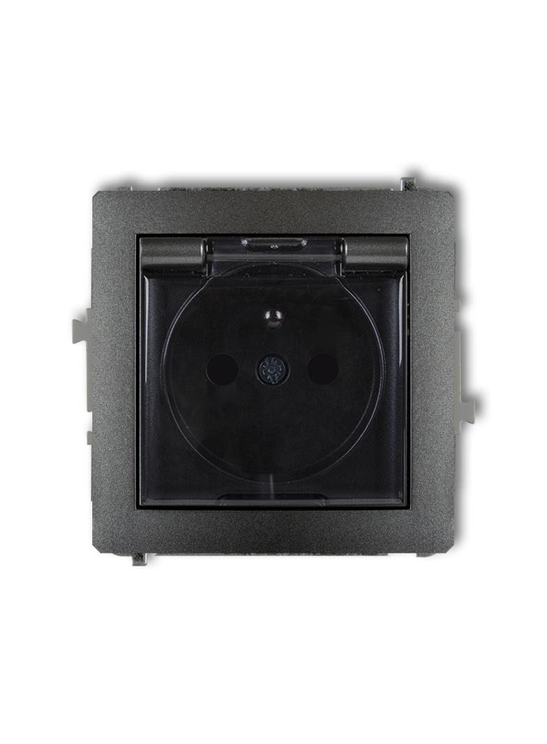 DECO Mechanizm gniazda bryzgoszczelnego z uziemieniem 2P+Z (klapka dymna, przesłony torów prądowych)