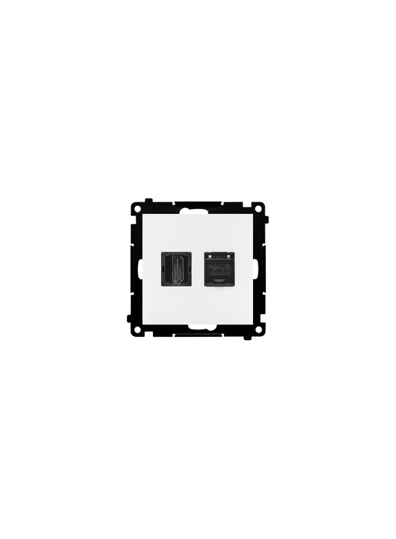 Simon 55 Gniazdo HDMI + RJ45 kat.6 Biały mat TGHRJ45.01/111 KONTAKT