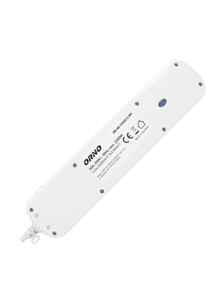 Listwa zasilająca "Multiswitch", 6 gniazd 2P+Z, kabel 3x1.0mm2, długość 1,5m, z wyłącznikami podświe