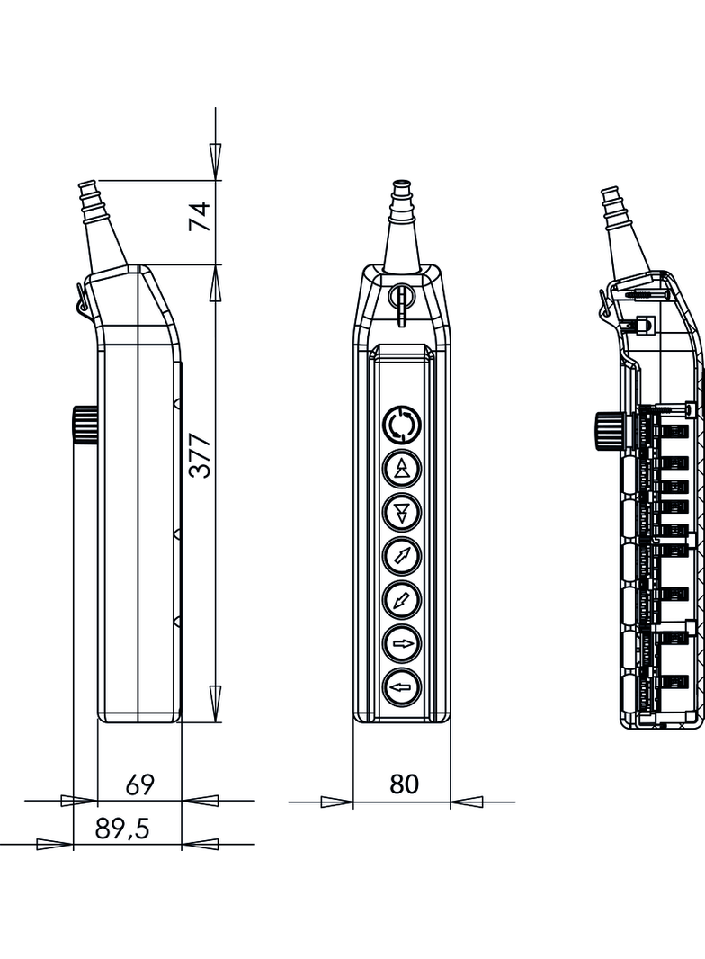 KASETA STEROWNICZA SUWNICOWA B-1NC+2X(1NO+1NO/2)+4X1NO