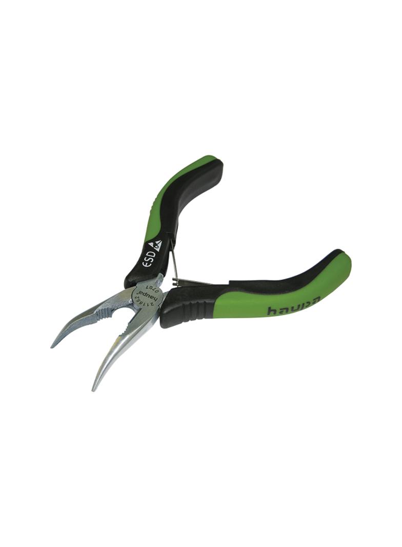 ESD szczypce plasko-okragle odgiete 45? 130 mm