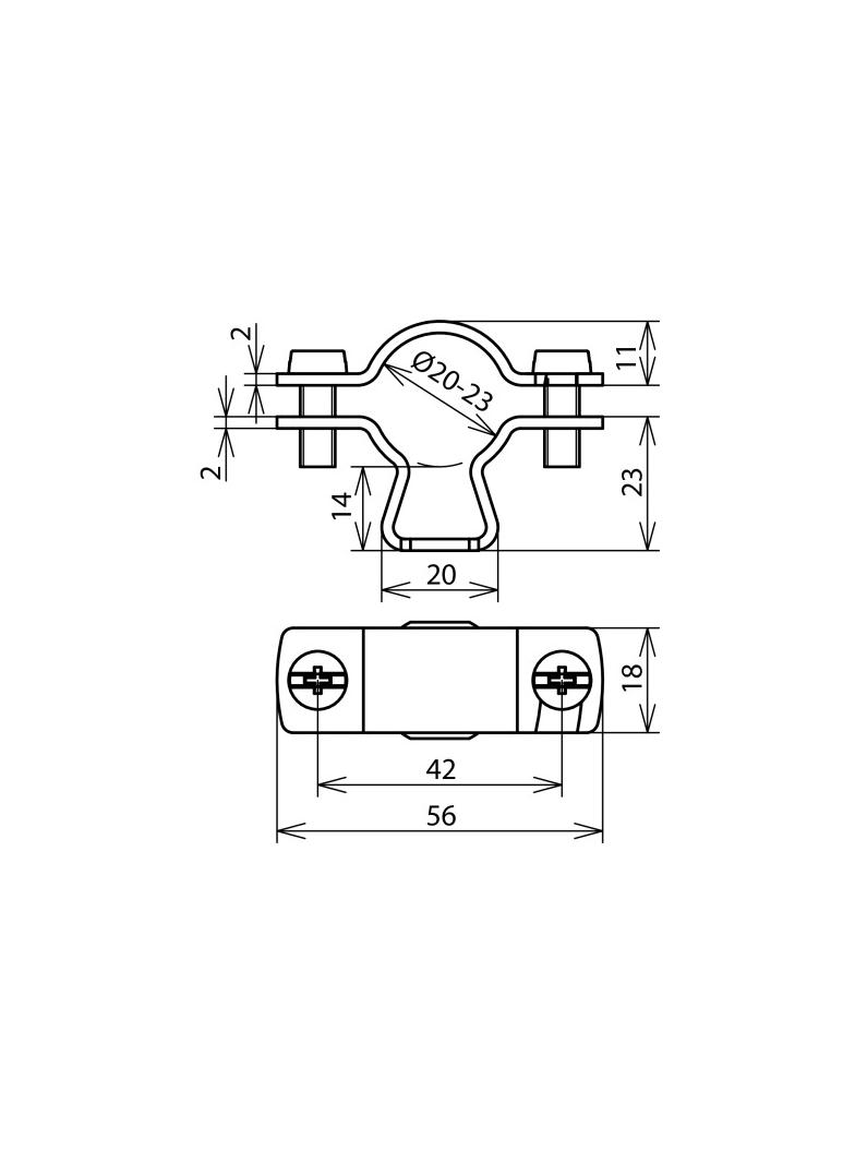 Wspornik do H VI/CUI, o fi 20-23 mm z otworem 10x5.5 mm, stal nierdzewna NIRO