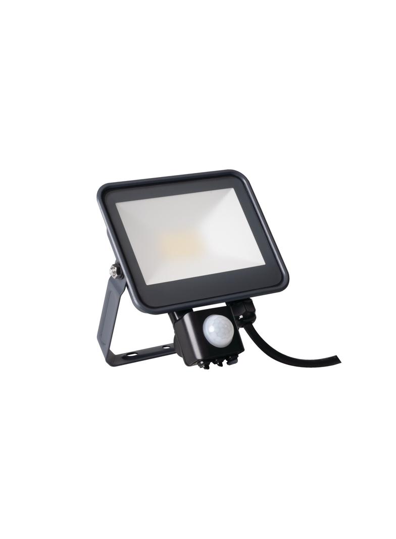Projektor LED z czujnikiem ruchu PIR IQ-LED FL-20W-NW-SE 2300lm 4000K barwa neutralna IP44 czarny 33886 KANLUX