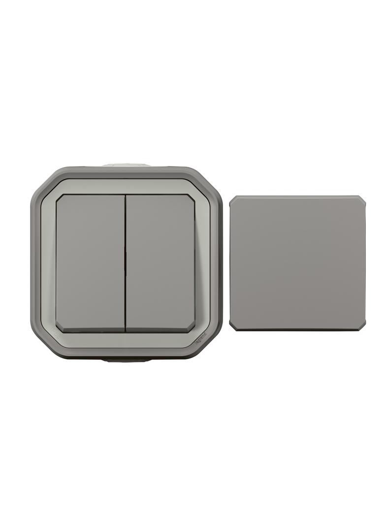 NOWE PLEXO - ŁĄCZNIK TYP TRANSFORMER KOMPLET NATYNKOWY 10 AX - 250 V~ SZARY