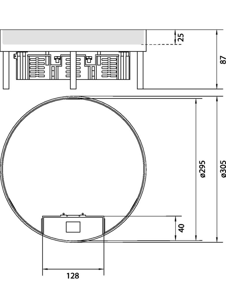 tehalit.VE-EE Pokrywa uchylna IP30 5kN MKR12 fi306 25mm mosiądz