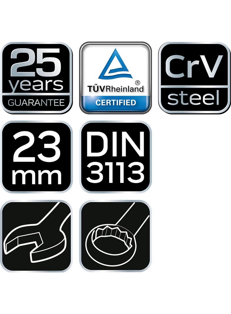 Klucz płasko-oczkowy 23 x 260 mm