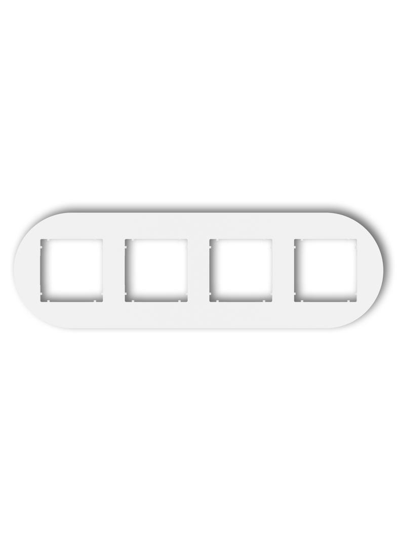 MINI Ramka uniwersalna poczwórna okrągła z tworzywa biały