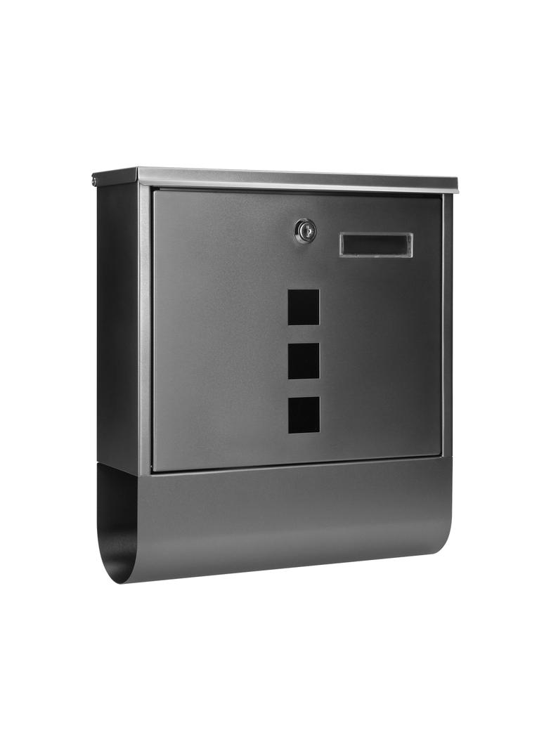 Skrzynka na listy HAITI z galwanizowanej stali z gazetnikiem i okienkami i wizytownikiem kolor czar