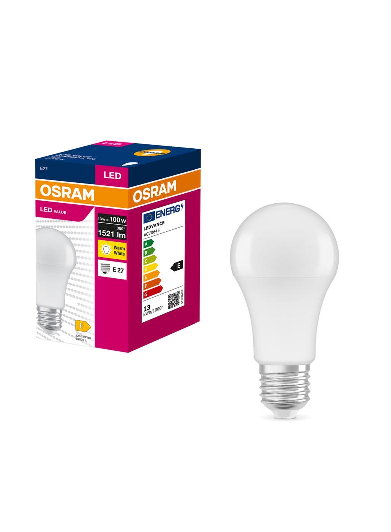 Lampa LED VALUE Classic A100 non-dim plastik 13W 827 E27