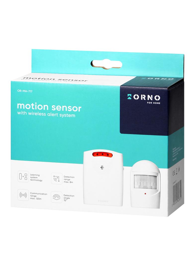 Czujnik ruchu z sygnalizacją bezprzewodową, bateryjny, IP44, 120m