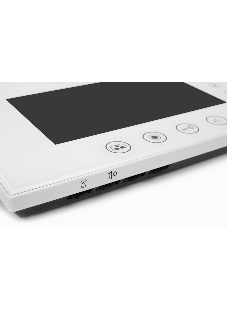 Wideodomofon: monitor 7 kolorowy z pamięcią port karty SD plastik/aluminium czarny + zasilacz MK-08F F&F